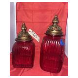 2 Glass Canisters w/Lids