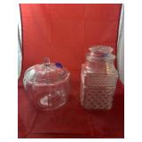 Glass Canister & Glass Pumpkin w/Lid