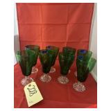 8 - Green Glass Stemware