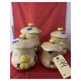 4 Pc- Mushroom Canisters