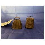2 - Vintage Cowbells - 1 missing clapper