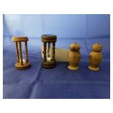 4 Pcs - Sand Timers - Wooden Container