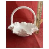 Fenton Milk Glass Hobnail Basket