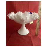 Fenton Pedestal Bowl - Ruffled Edge
