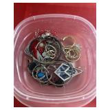Rubbermaid Container of Costume Jewelry