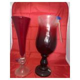 2 - Tall Red Vases