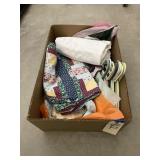Box of Clothes Hangers - Sheets - Table Cloths