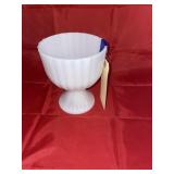 White Glass Pedestal Bowl