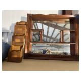 2 Pcs - Wall Shelf w/Mirror & Letter Holder