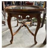 Wooden Side Table w/Glass Top 20"L x 27"W