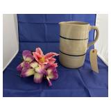Stoneware Pitcher w/Silk Flowers