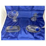 Butter Dish w/Lid - Pedestal Bowl - Vinegar Cruet