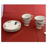 4 Sets - Teacups & Saucers