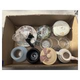 Box of Assorted Glassware - Canisters - Teapot