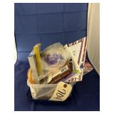 Plastic Bin w/Stationary Supplies - Paper