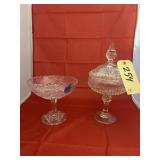 2 Pcs - Pedestal Dish w/Lid - Dish no lid