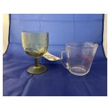 2 Pcs - Fireking Measuring Cup & Stemware