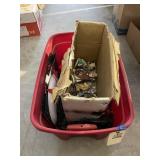 Plastic Bin w/Christmas Dï¿½cor