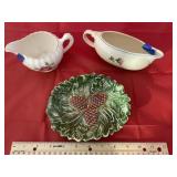 3 Pcs - Decorative Plate - Creamer - Gravy Boat