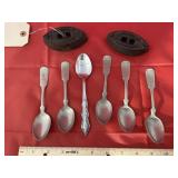 8 Pcs - Assorted Spoons & Sad Iron - no handle