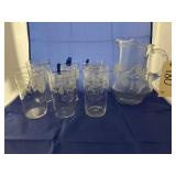 7 Pcs - Glass Tumbler & Pitcher