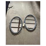 2 Pcs - Oval Framed Mirrors