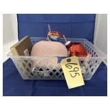 Plastic Bin w/iPhone Charger - Cups - Light