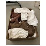Box of Assorted Towels & Table Cloth