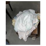 Box of Table Cloths - Sheets - Pic Frames & More