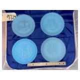 4 - Blue Fenton Plates