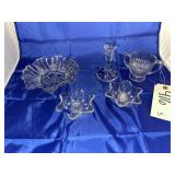 5 Pcs - Candle Holders - Plate - Sugar Bowl