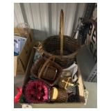 Box of Assorted Woven Baskets - Blanket
