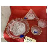 4 Pcs - Gold Trimmed Serving Plates