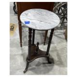 Round Marble Topped Plant Stand 27"H