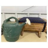 Plastic Water Can & Wooden Foot w/Storage
