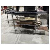 Small Wire Shelf w/Assorted Metal Rods & Pcs