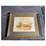 Framed Water Color Signed Hazel B Davis