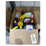 Box of Assorted Chemicals - Funnel - Oils