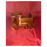 Wooden Train Engine Bank