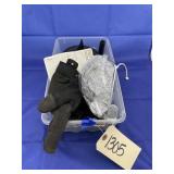 Plastic Bin w/Gloves - Coat Rack - Plastic Pcs