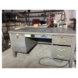 Metal Office Desk w/Key 60"L x 34"W x 30"H