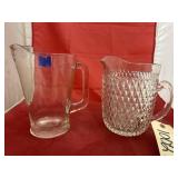 Cut Glass Pitcher & Glass Beer Pitcher