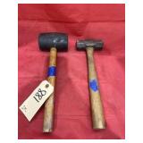 Rubber Mallet & Small Sledge Hammer
