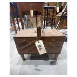 Vintage Wooden Sewing Box