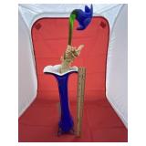 Glass Vase w/Glass Flower