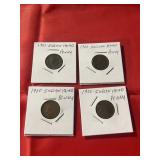 4 - 1900 Indian Head Pennies