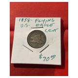 1858 US Flying Eagle Cent