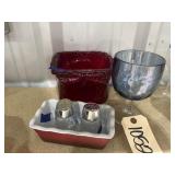 5 Pcs - Glass Cup & Square Dish - Loaf Pan