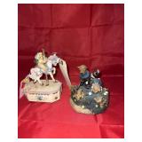 2 Pcs - Carousel Music Box & Bear Music Box
