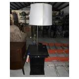 Wooden Side w/Lamp & Shade w/USB Port